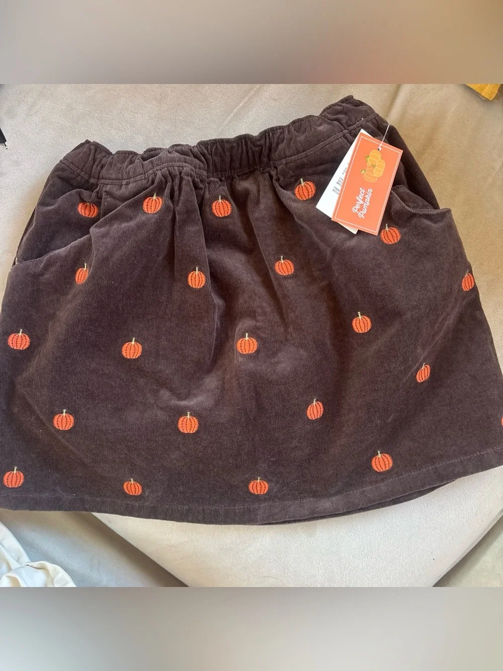 Gymboree Girls 7 Pumpkin Corduroy Skort Skirt NWT Orange Brown Fall